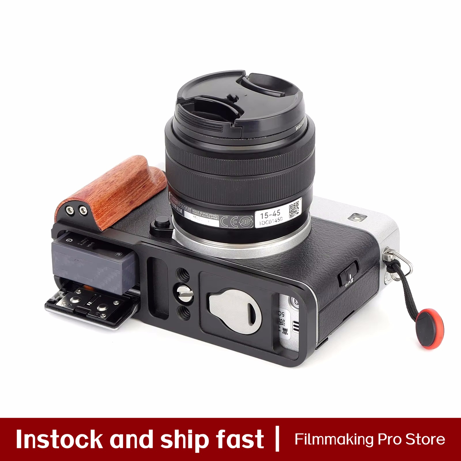 Camera Cage Baseplate - FITTEST Houten handgreep voor Fujifilm X-E5
