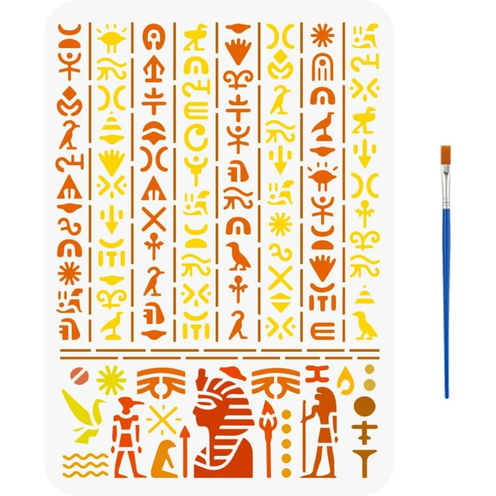 Photography Techniques - Oude Egyptische script stencil met een