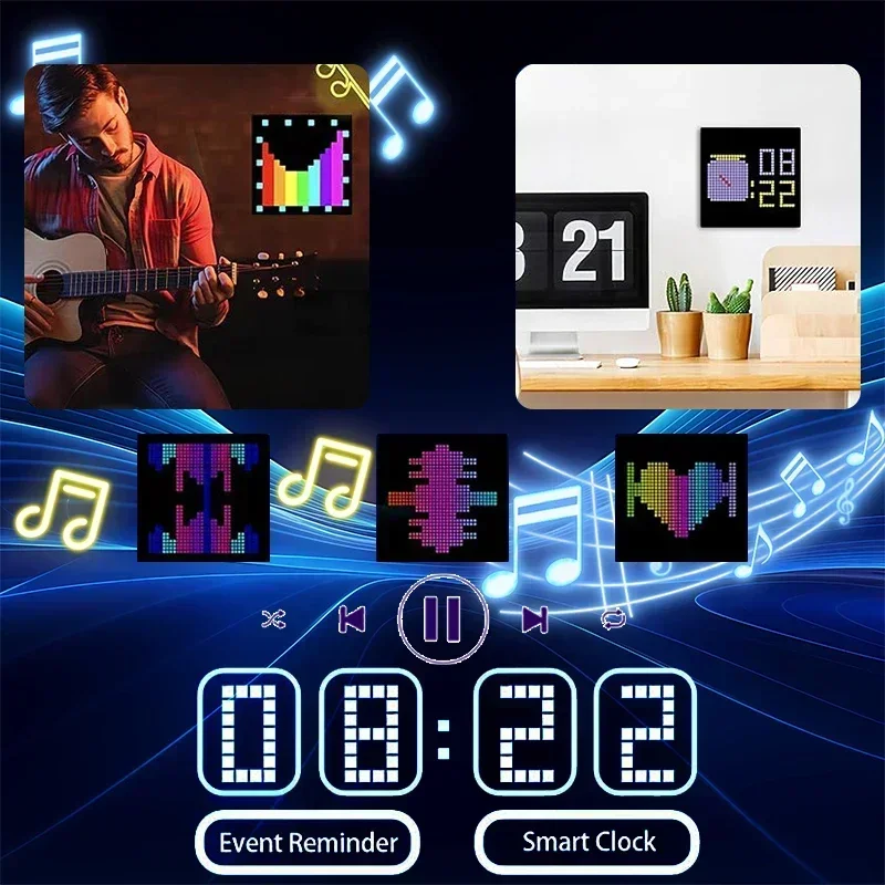 Pixel Art Led Panel - LED Pixel Display APP-bediening Programmeerbaar nachtlampje