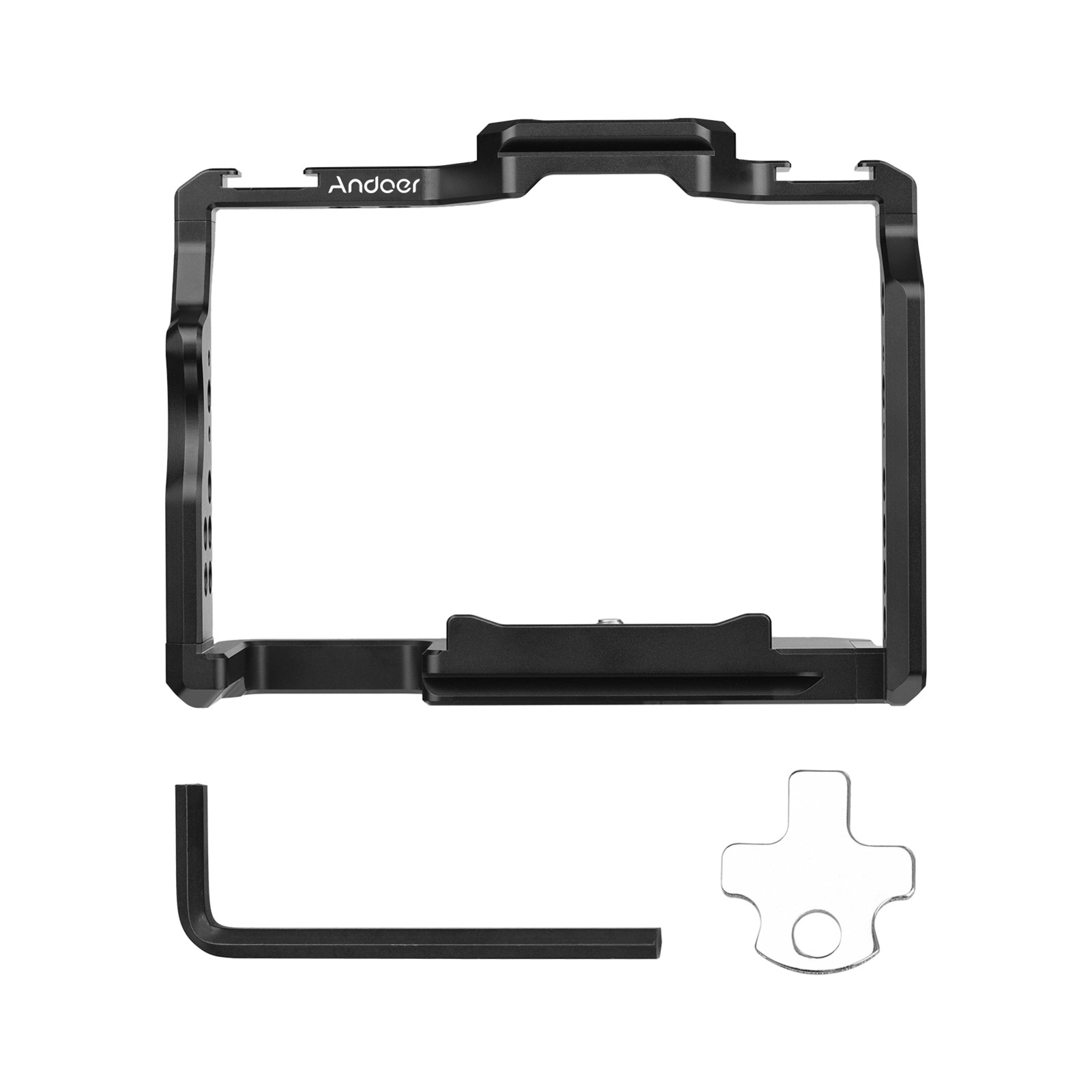 Camera Cage Baseplate - Andoer camerakooi aluminium videokooi met dubbele