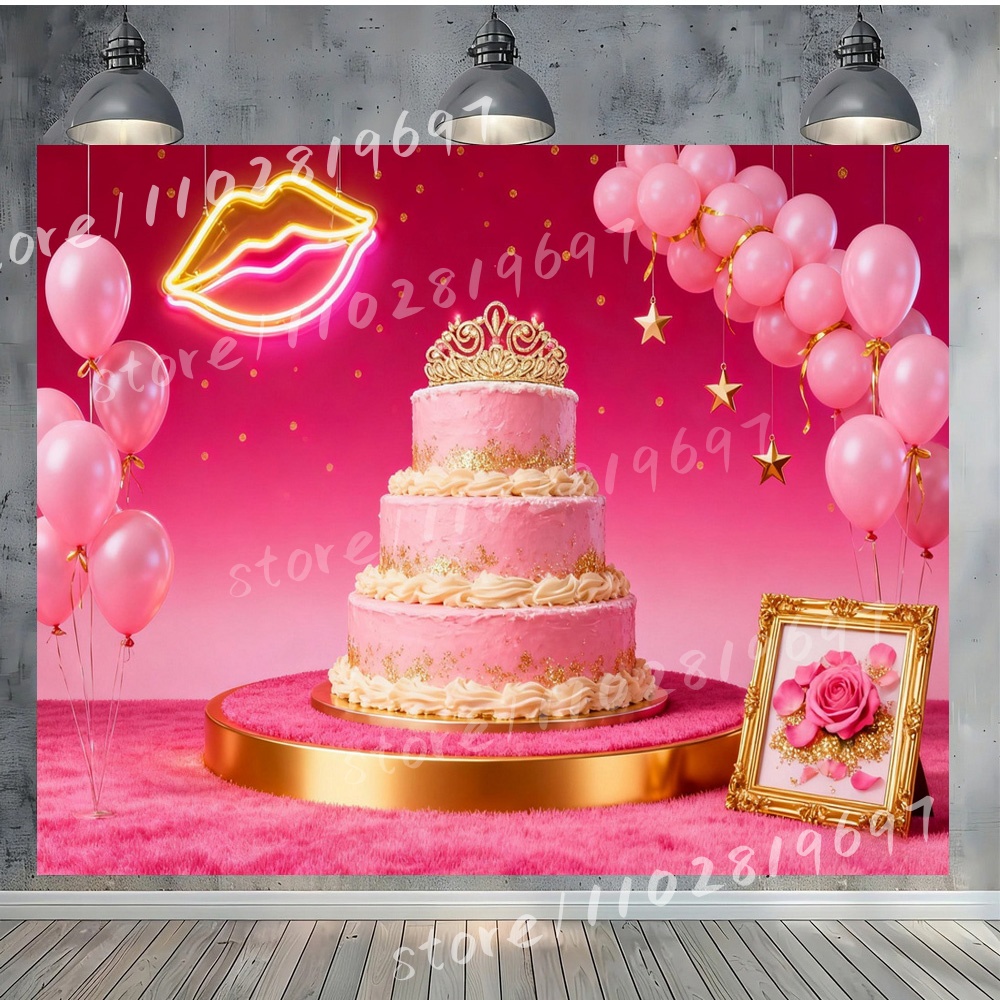 Kroon Roze Discobal Verjaardag - Photography Backdrop Muslin recensie en prijs