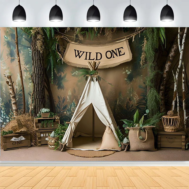 Safari Wild One Woodland Kids  - Photography Backdrop Muslin recensie en prijs