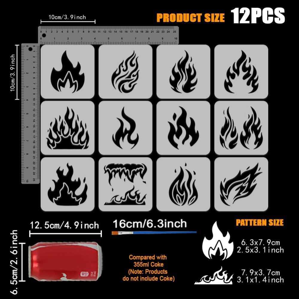 12PCS Vlam Schilderij Sjabloon - Photography Techniques recensie en prijs