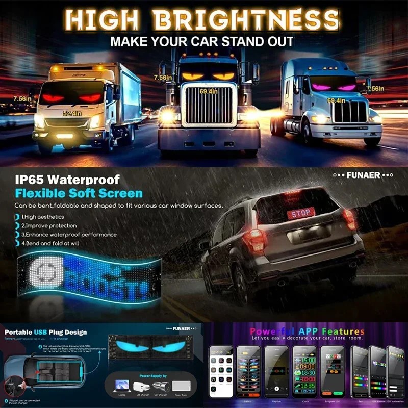 NIEUW Truck Eye Bluetooth APP  - Pixel Art Led Panel recensie en prijs
