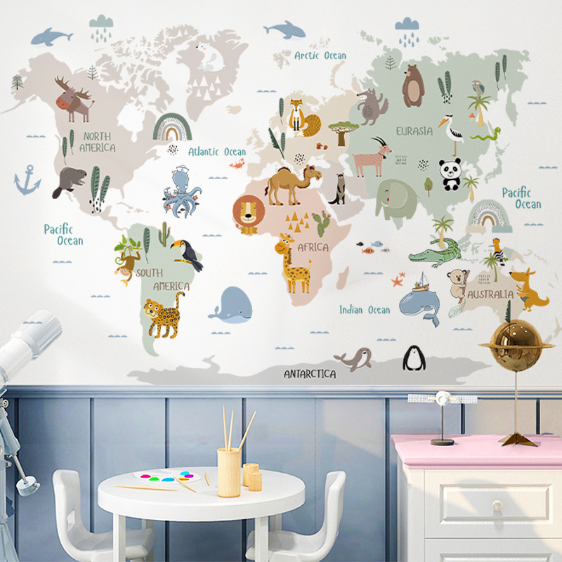 Dierenwereldkaart Kinderkamers - Photography Mapped recensie en prijs