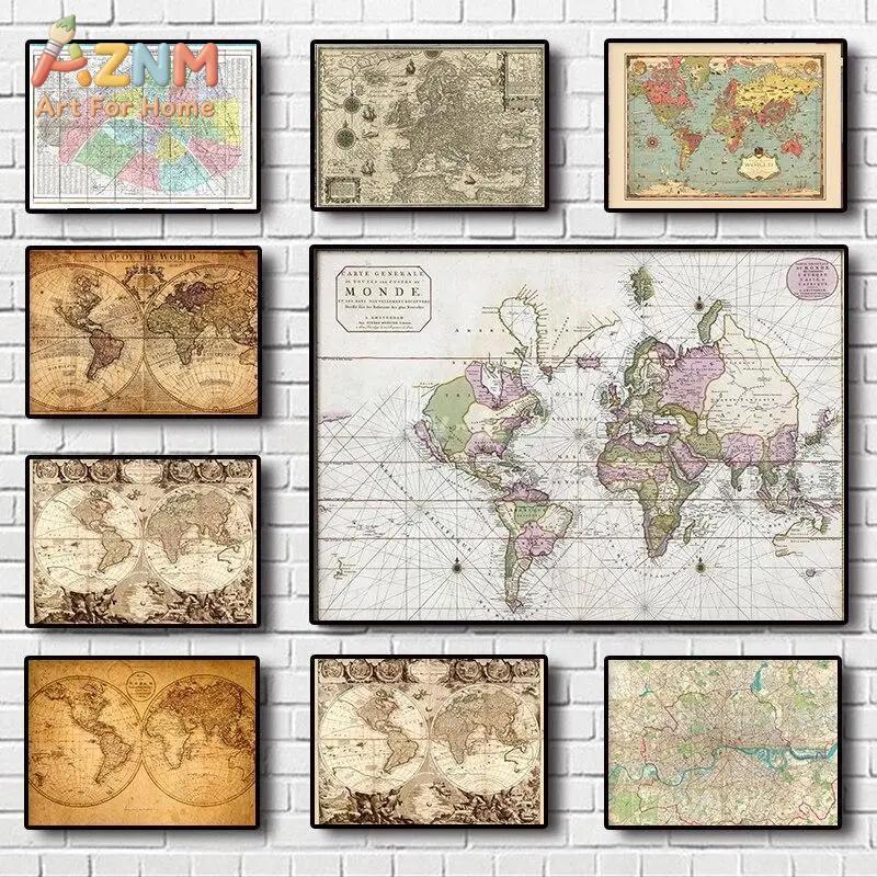 Vintage Wereldkaart Canvas Pri - Photography Mapped recensie en prijs